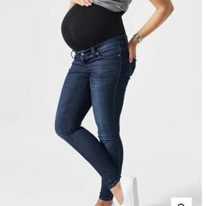Blanqi Denim Belly Support Maternity Stretch Skinny Jeans Medium Wash NEW Size 2